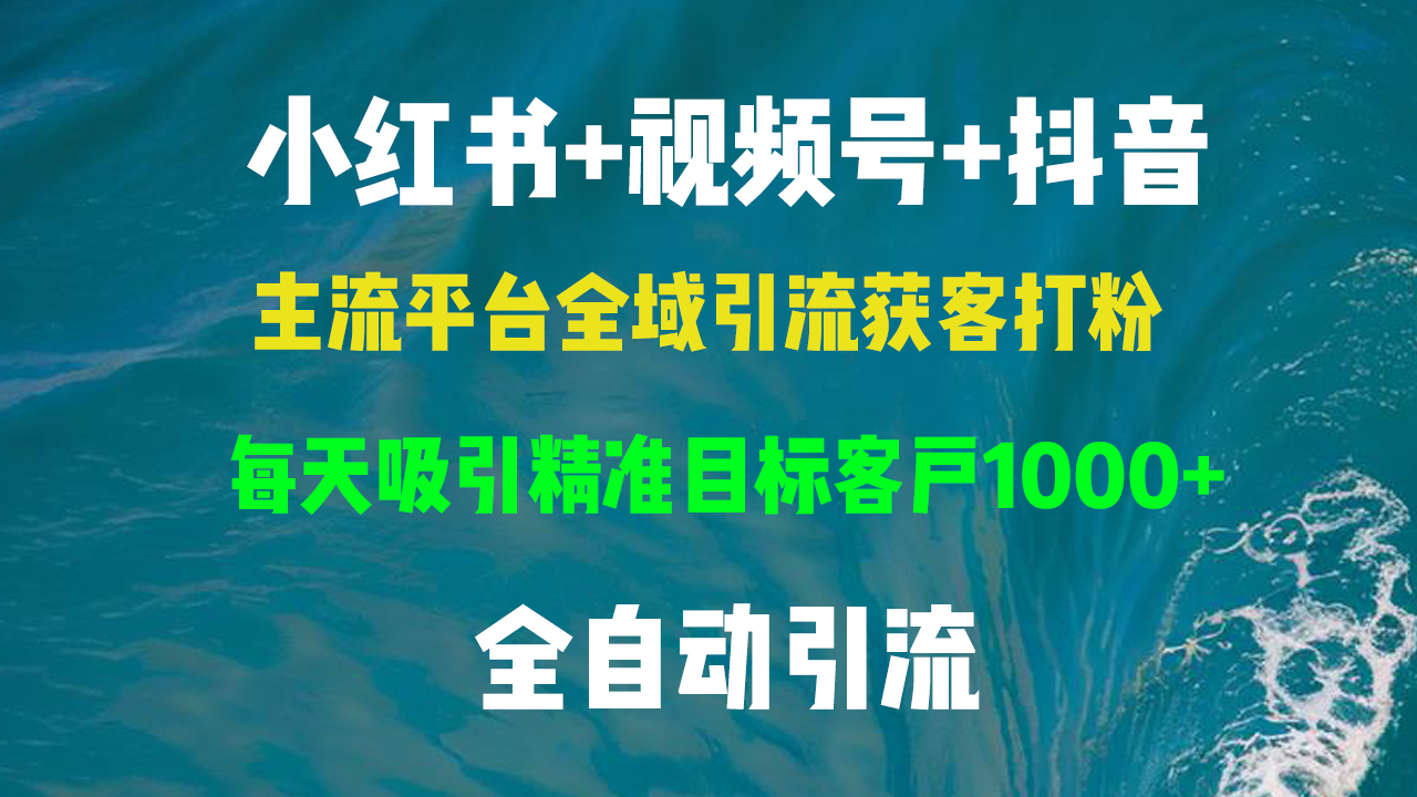 小红书，视频号，抖音主流平台全域引流获客打粉，每天吸引精准目标客户…-HEIXMI（中国站）