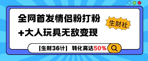 【生财36计】全网首发情侣粉打粉+大人玩具无敌变现-HEIXMI（中国站）