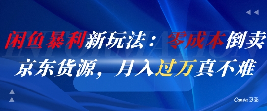 闲鱼暴利新玩法：零成本倒卖京东货源，月入过1W真不难 - HEIXMI（中国站）-HEIXMI（中国站）