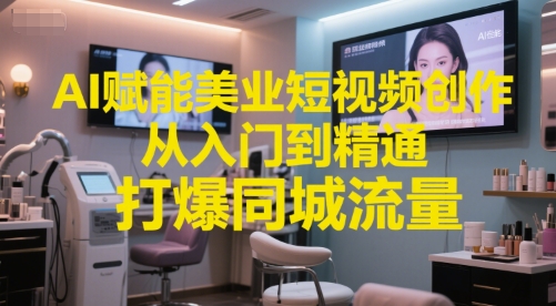 AI赋能美业短视频创作，从入门到精通，打爆同城流量，超级AI工具短视频实操落地 - HEIXMI（中国站）-HEIXMI（中国站）