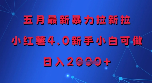五月最新暴力拉新拉，小红薯4.0新手小白可做，日入多张 - HEIXMI（中国站）-HEIXMI（中国站）