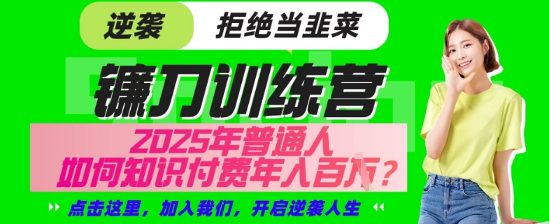 【网创项目终点站-镰刀训练营超级IP合伙人】25年普通人如何通过“知识付费”年入百个-仅此一版【揭秘】-HEIXMI（中国站）