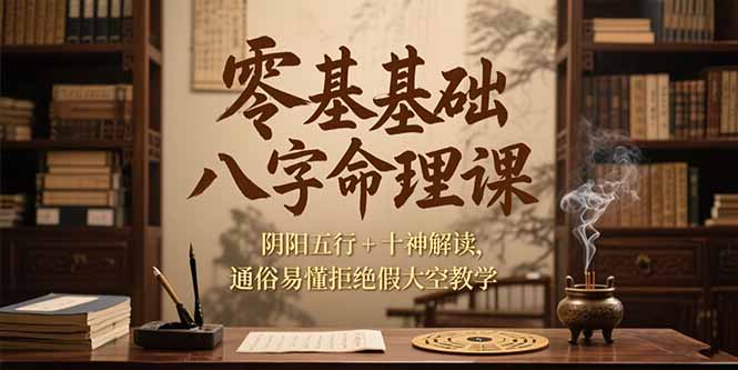 零基础八字命理课，阴阳五行+十神解读，通俗易懂拒绝假大空教学-HEIXMI（中国站）