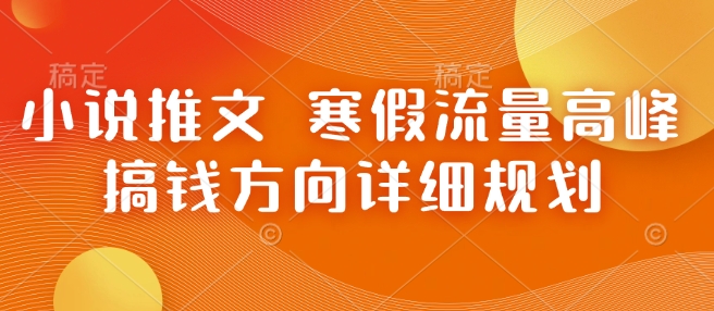 小说推文 寒假流量高峰 搞钱方向详细规划-HEIXMI（中国站）