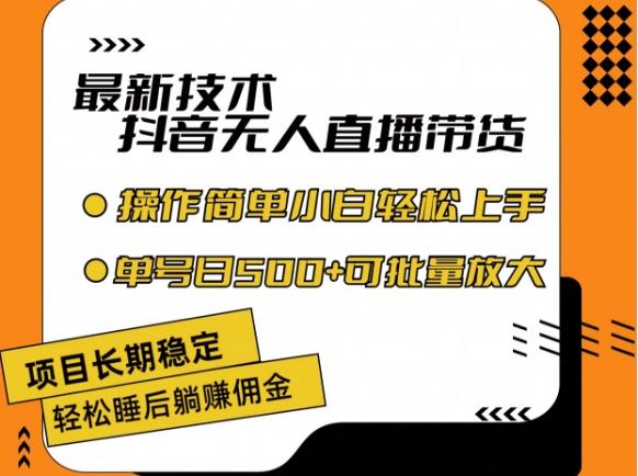 最新技术抖音无人直播带货，不违规不封号，长期稳定，小白轻松上手单号日入500+【揭秘】-HEIXMI（中国站）
