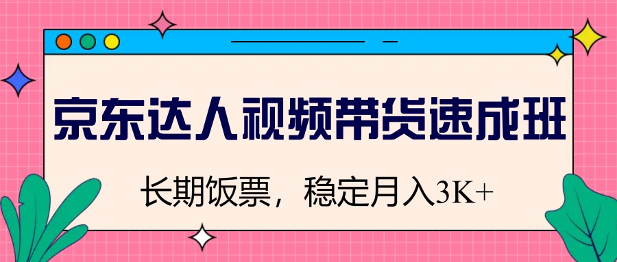 京东达人视频带货速成班，长期饭票，稳定月入3K-HEIXMI（中国站）