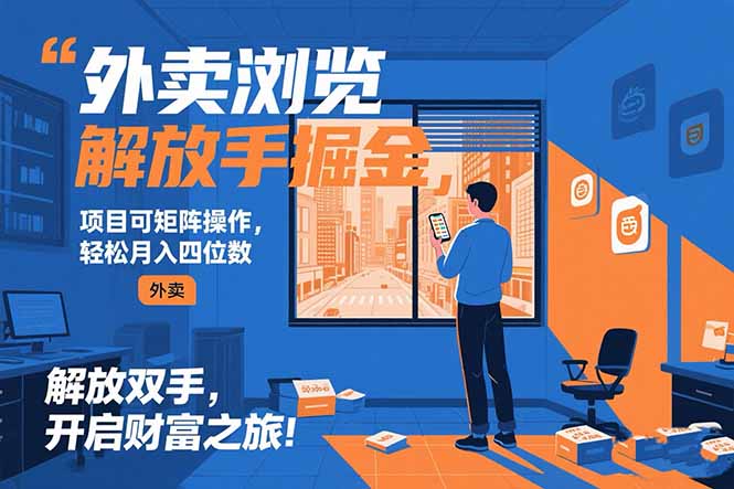 外卖浏览掘金项目 可矩阵操作 轻松日入500+-HEIXMI（中国站）
