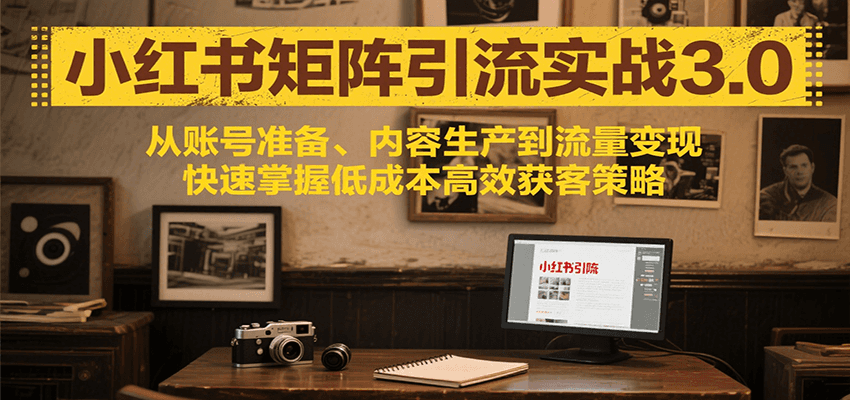 小红书矩阵引流3.0，从账号准备、内容生产到流量变现，快速掌握低成本高效获客策略-HEIXMI（中国站）