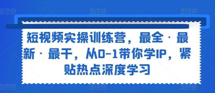短视频实操训练营，最全·最新·最干，从0-1带你学IP，紧贴热点深度学习-HEIXMI（中国站）
