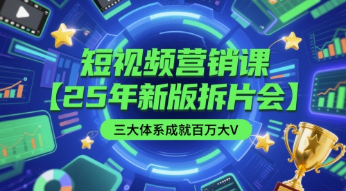短视频营销课【25年新版拆片会】三大体系成就百万大V，包含正课、拆片会、手把手教学直播课等 - HEIXMI（中国站）-HEIXMI（中国站）