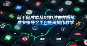 新手低成本从0到1注册并搭建多账号全平台矩阵操作教学，手机号-邮箱-IP-工具-HEIXMI（中国站）