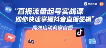 直播流量起号实战课，助你快速掌握抖音直播逻辑，高效启动商家自播-HEIXMI（中国站）