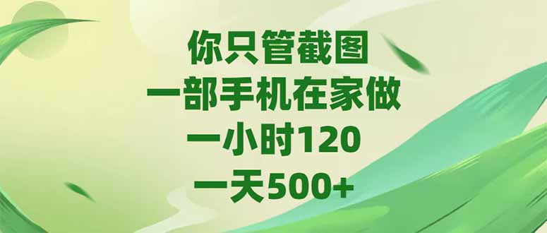 你只管截图，一部手机在家做，一小时120，-天500+ - HEIXMI（中国站）-HEIXMI（中国站）