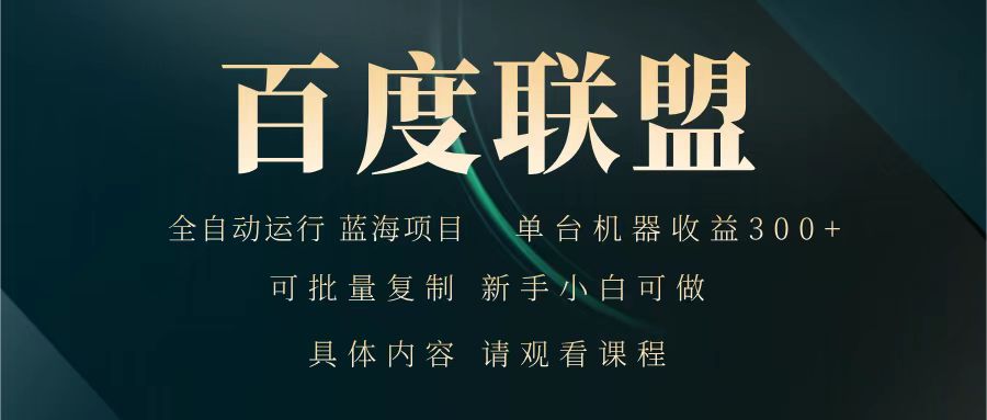 百度联盟 全自动运行 运行稳定 单机300+ 项目稳定 新手 小白可做-HEIXMI（中国站）
