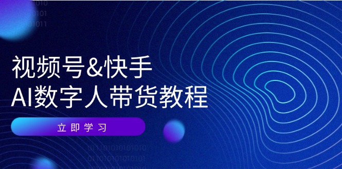 视频号快手AI数字人带货教程：认知、技术、运营、拓展与资源变现-HEIXMI（中国站）