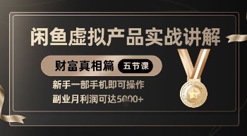 精品！闲鱼虚拟产品实战讲解，新手一部手机即可操作，副业月利润可达5k+-HEIXMI（中国站）