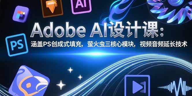 Adobe AI设计课：涵盖PS创成式填充，萤火虫三核心模块，视频音频延长技术-HEIXMI（中国站）