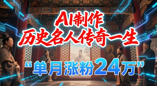 暴力起号！用AI制作历史名人传奇一生，单月涨粉24W，涨粉+变现赛道黑马来了 - HEIXMI（中国站）-HEIXMI（中国站）