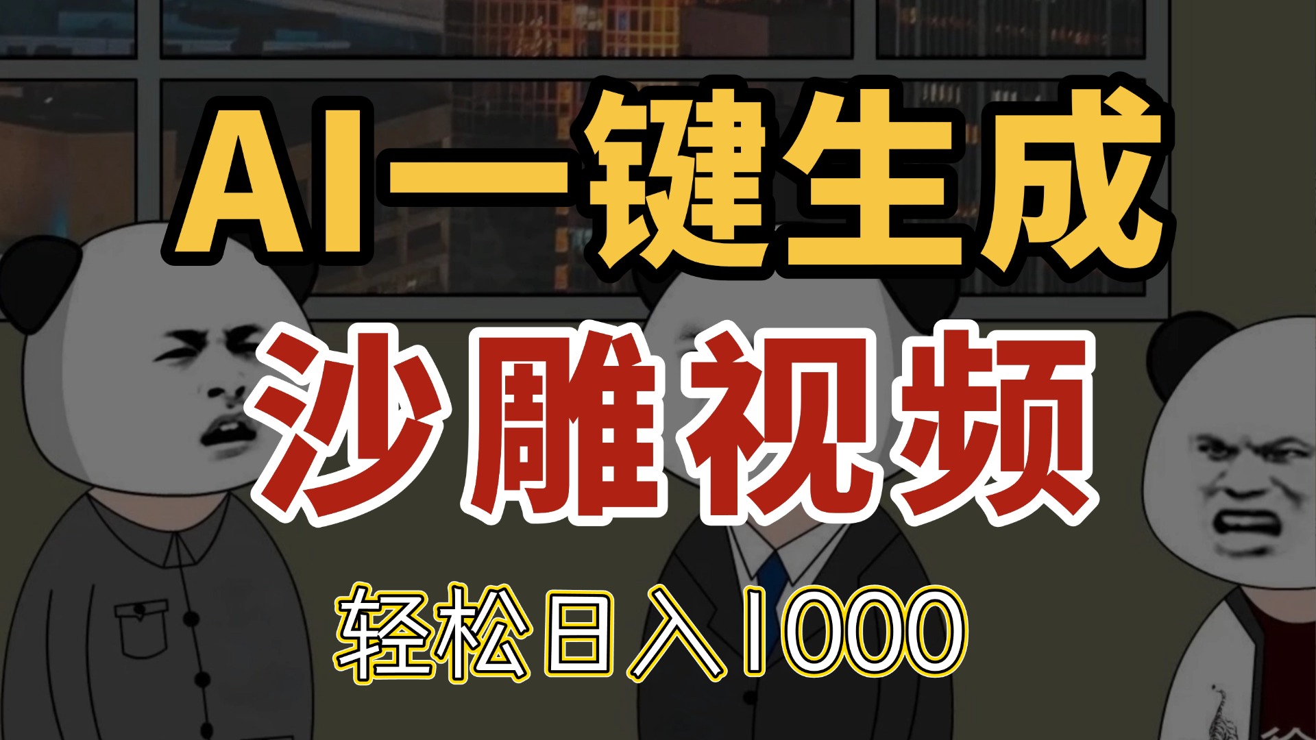AI一键生成沙雕视频，一条视频千万播放，轻松日入1000 - HEIXMI（中国站）-HEIXMI（中国站）