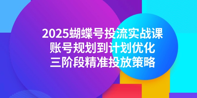 2025蝴蝶号投流实战课，账号规划到计划优化，三阶段精准投放策略 - HEIXMI（中国站）-HEIXMI（中国站）