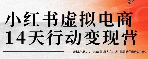 小红书虚拟电商14天变现训练营，虚拟产品，2025年普通人在小红书最后的搞钱机会-HEIXMI（中国站）