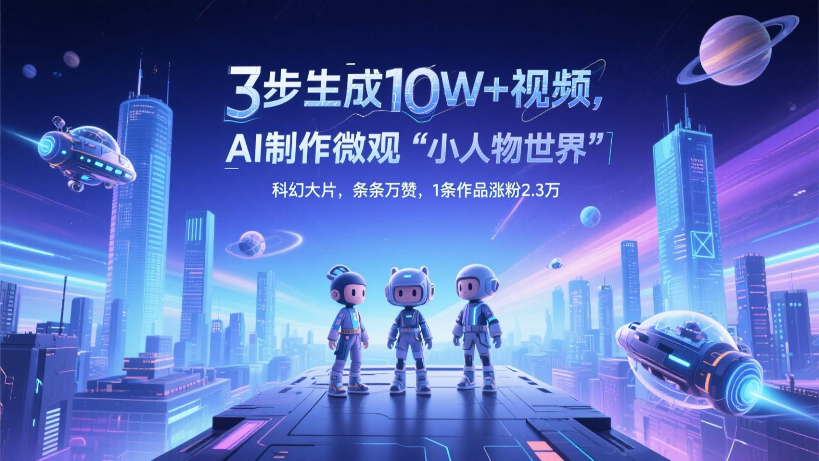 三步生成10W+视频，AI制作微观“小人物世界”科幻大片，条条万赞，1条作品涨粉2.3万 - HEIXMI（中国站）-HEIXMI（中国站）