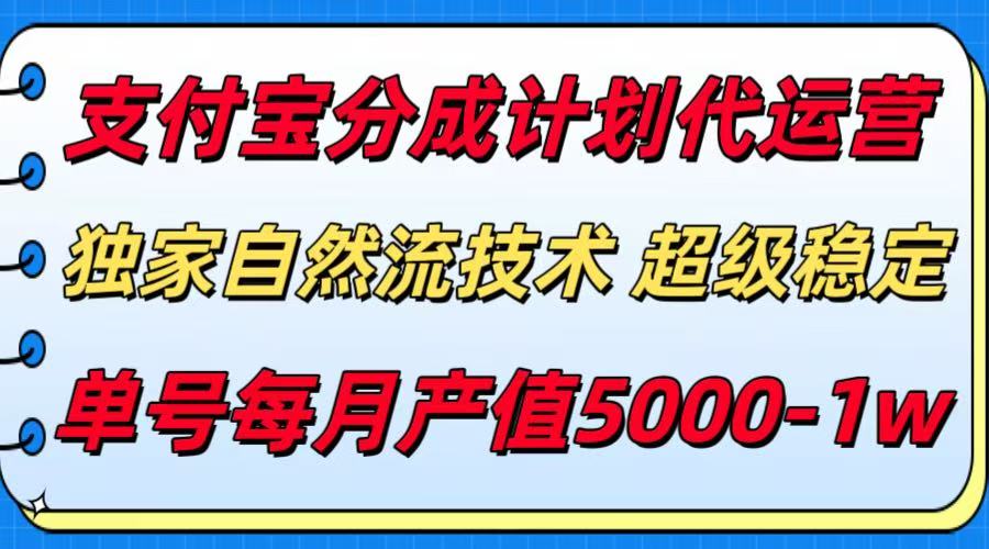 支付宝分成计划代运营，独家自然流技术，收益稳定，单号月产5000＋-HEIXMI（中国站）