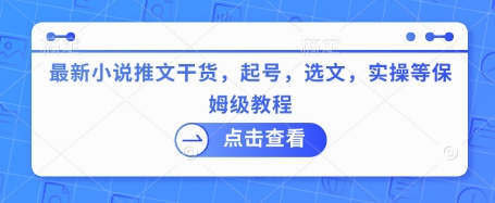 最新小说推文干货，起号，选文，实操等保姆级教程-HEIXMI（中国站）