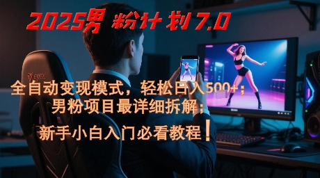 2025男粉计划7.0，全自动变现模式，轻松日入5张+，新手小白必看课程 - HEIXMI（中国站）-HEIXMI（中国站）