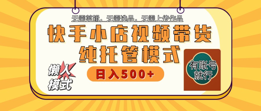 快手小店托管代运营 全程无需操作 二八分成 月入5000+-HEIXMI（中国站）