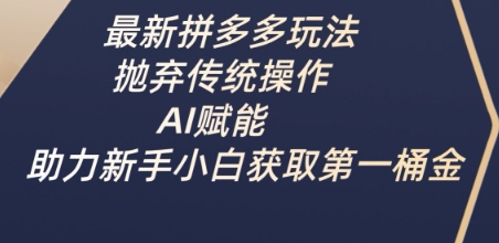 最新拼多多玩法，抛弃传统操作，AI赋能，助力新手小白获取第一桶金-HEIXMI（中国站）