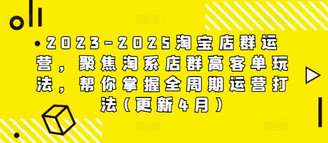 2023-2025淘宝店群运营，聚焦淘系店群高客单玩法，帮你掌握全周期运营打法(更新4月)-HEIXMI（中国站）