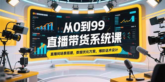 从0到99直播带货系统课，直播间场景搭建，数据优化方案，爆款话术设计-HEIXMI（中国站）