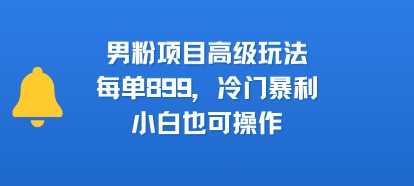 男粉项目高级玩法，每单899，冷门暴利，小白也可操作-HEIXMI（中国站）