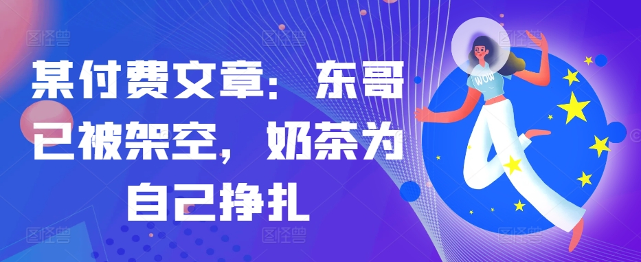 某付费文章：东哥已被架空，奶茶为自己挣扎!!-HEIXMI（中国站）
