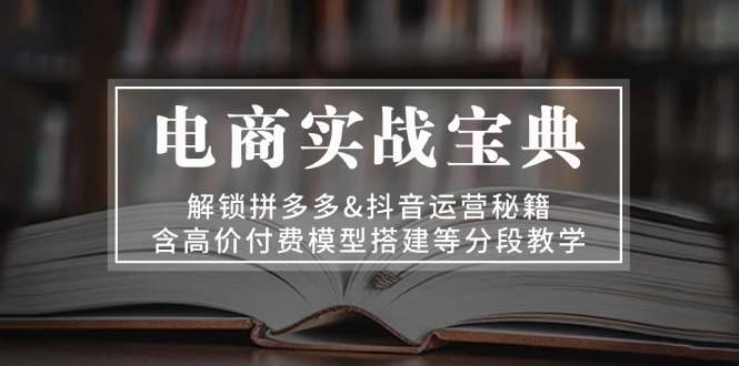 电商实战宝典 解锁拼多多&抖音运营秘籍 含高价付费模型搭建等分段教学-HEIXMI（中国站）