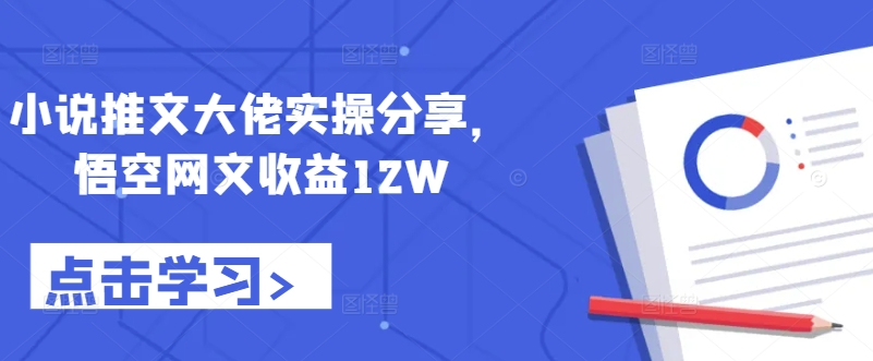 小说推文大佬实操分享，悟空网文收益12W-HEIXMI（中国站）