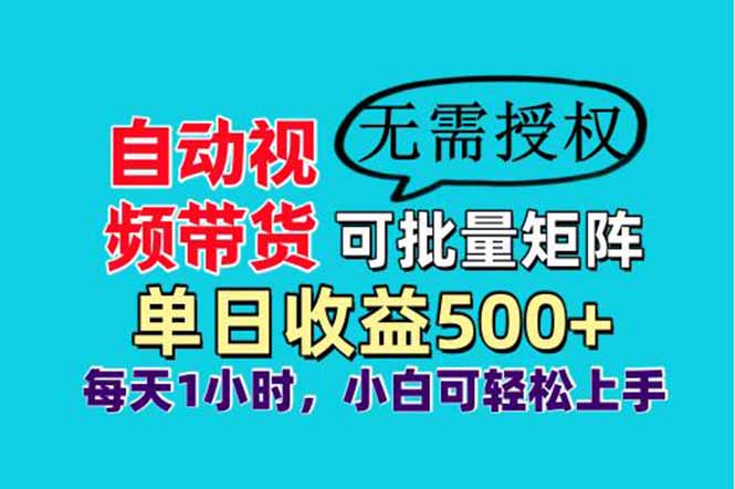 自动视频带货，可批量矩阵，单日收益500+、轻松实现睡后收益，小白可…-HEIXMI（中国站）