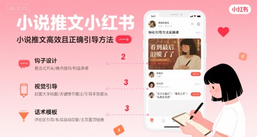 小说推文小红书高转化引导方法实操课，小说推文高效且正确引导方法-HEIXMI（中国站）