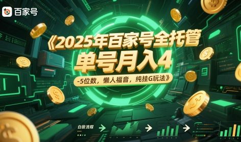 2025年百家号全托管，单号月入4-5位数，懒人福音，纯挂G玩法【揭秘】 - HEIXMI（中国站）-HEIXMI（中国站）