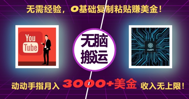无需经验，0基础复制粘贴赚美刀，动动手指，月入3000+刀，无上限【揭秘】-HEIXMI（中国站）