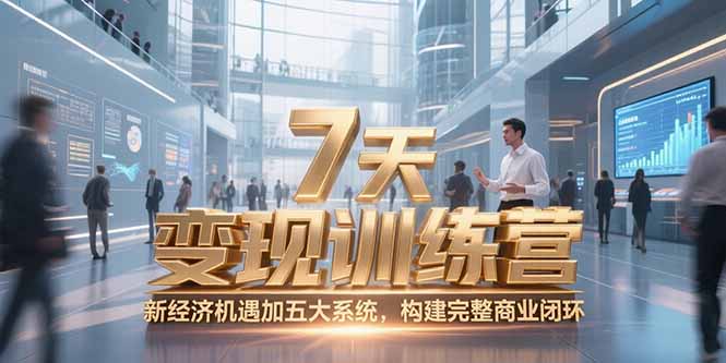 7天咨询师变现训练营，新经济机遇加五大系统，构建完整商业闭环-HEIXMI（中国站）
