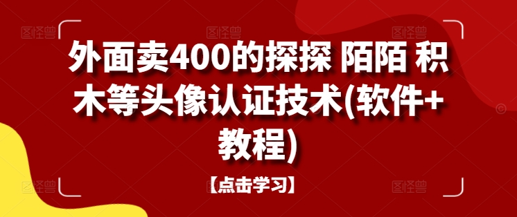 外面卖400的探探 陌陌 积木等头像认证技术(软件+教程)-HEIXMI（中国站）