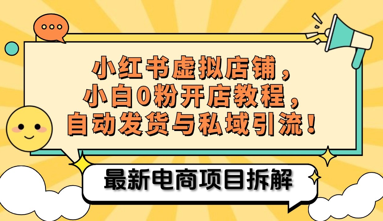 小红书电商，小白虚拟类目店铺教程，被动收益+私域引流-HEIXMI（中国站）