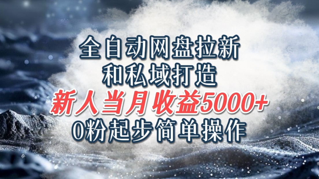 全自动网盘拉新和私域打造，0粉起步简单操作，新人入门当月收益5000以上-HEIXMI（中国站）