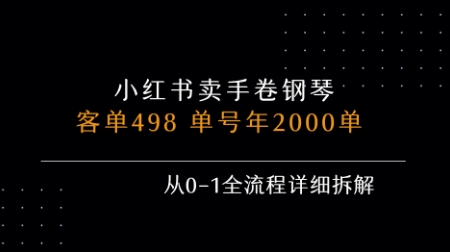 小红书私域卖手卷钢琴，客单498，单号年销2000单，从0-1全流程详细拆解-HEIXMI（中国站）