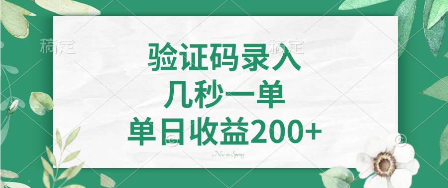 验证码录入，几秒一单，单日收益200+-HEIXMI（中国站）
