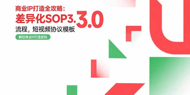 商业IP打造全攻略：差异化SOP3.0流程，短视频协议模板，婚恋项目实战案例-HEIXMI（中国站）
