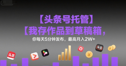 【头条号托管 】我存作品到草稿箱，你每天5分钟发布，最高月入2W+【揭秘】-HEIXMI（中国站）
