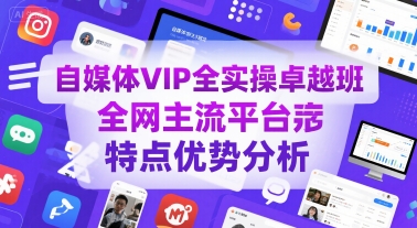 自媒体VIP全实操卓越班，全网主流平台特点优势分析-HEIXMI（中国站）